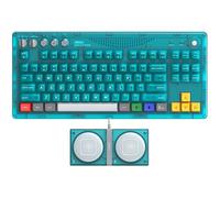 8BitDo Retro 87 Mechanical Keyboard, Hot Swappable Wireless Gaming Keyboard with RGB Backlight, Bluetooth/2.4G/USB-C, Linear Switches, Dual Super Buttons - Clear Blue - QWERTY ANSI US Layout