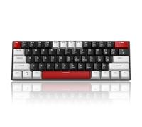 Clavier Mécanique Gaming 60% MageGee STAR 61 Compact avec Rétroéclairage LED Bleu, Connexion Filaire USB Type-C Détachable, Clavier Portable Anti-Ghosting Complet - Gris & Noir / Switch Rouge
