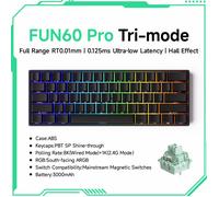 clavier mécanique interrupteur magnétique 60% claviers de jeu déclencheur rapide 0.01mm 8K clavier personnalisé Pro Black Tri-mode