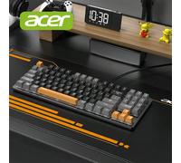 Clavier mécanique OKW216, disposition portable à 89 touches, anti-ghosting, anti-ghosting sur toute la touche, touches flottantes, facile à nettoyer, interface USB plug-and-play, noir, gris et orange 