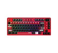 Clavier mécanique personnalisé à disposition à 75 Compatible avec cent, avec 83 écrans remplaçables à chaud, matériau PBT, Bluetooth sans fil, 2.4g, 4000mAh, Compatible avec jeux sur PC(Red)