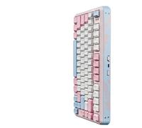 Clavier mécanique personnalisé avec fonctionnalité à trois modes de 8 000 mAh, touche complète enfichable à chaud et bouton multifonctionnel Compatible avec les jeux et les ordinateurs portables(Pink)