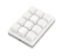 Clavier Mécanique Programmable à Une Main, Clavier de Jeu à 12 Touches RVB à Commutateur Rouge, Mini Clavier Filaire de Type C avec Fonction de Mémoire, Raccourcis (White)