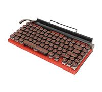 Clavier Mécanique, Quatre Axes Ronds Keycaps 83 Touches Clavier de Machine à écrire Lumière Colorée étanche pour Ordinateur Portable (Orange)