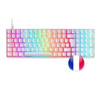 Clavier Mécanique RGB Mars Gaming MKULTRA Blanc, Compact 96%, Switch Outemu SQ Bleu, Langue Français Blanc G