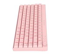 Clavier Mécanique RVB, Clavier de Jeu Rétroéclairé Rose à 82 Touches avec Bouton pour Windows IOS Android, sans Fil 2,4 G et BT 3.0/5.0 et USB C Filaire, Batterie au Lithium (Interrupteur rouge)