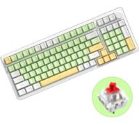 Clavier mécanique sans fil AJAZZ AK992 Gasket, 99 touches + 1 bouton | 20 effets lumineux | Connexion à trois modes, interrupteur rouge, champ vert (lumière blanche monochrome)