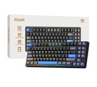 Clavier mécanique sans fil, joint monté avec son crémeux, Bluetooth/2,4 GHz/USB-C, remplaçable à chaud personnalisé, rétroéclairage RVB, disposition compacte à 75 % pour jeu/saisie/Window/Mac/PC (noir