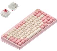 Clavier mécanique sans fil Nuphy Halo75 v2 QMK/VIA, QWERTY US, Bluetooth / 2.4GHz - Sakura Fizz Silent Red Clear-Top