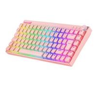 Mars Gaming MKCLOUD, Clavier Mécanique sans Fil RGB Rose, Ultra-Compact 75%, Switch Outemu SQ Pro Rouge, Langue Français