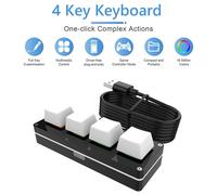 Clavier mécanique USB,12 prédire,3 boutons,bricolage,RVB,copie,pâte,Photoshop,dessin,clavier de jeu,Hotswap,Macropad - Type 4Keys USB Wired #A