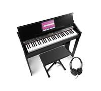 Clavier MIDI Max RhapdosyDP61 - Piano Electronique 61 Touches Semi Lourdes avec Meuble en Bois, Casque audio et Banc inclus