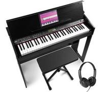Max RhapsodyDP61 Piano Électronique, 61 Touches, Sensibles à la Vélocité, Structure en Bois, Casque Audio et Banc Inclus, 80 musiques démo, Connexion MIDI, Idéal pour Jouer à la Maison