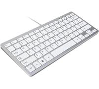 Clavier Mini Filaire Usb Clavier Mince Argent & Blanc - Plug And Play - Compact Et Durable - Convient Pour Pc, Ordinateur, Apple Mac, Ordinateur Portable, Windows, Etc.