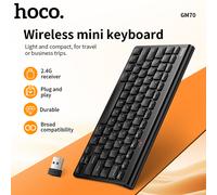 Clavier Mini Sans Fil 2.4G HOCO GM70 Yuelong (Version Anglaise) - Noir