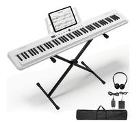 Clavier numérique 88 touches - LALAHO - Kit complet - USB MIDI - 1000 voix & rythmes - Blanc compact