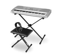 Clavier Numerique Arrangeur Synthetiseur Piano 61 Touches + Banc Support Argente