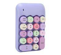 Clavier numérique fil, touches rondes rétro et portable 18 touches, pavé numérique multifonction 2,4 GHz pour bureau domicile et étude sur PC Mac OS X