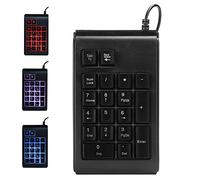Clavier numérique filaire Pavé numérique portable à 19 touches Clavier rétroéclairé Toucher mécanique Pavé numérique noir Respiration tricolore pour ordinateur portable, ordinateur de bureau, PC(Noir)