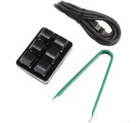 Clavier numérique mécanique à 6 touches programmables filaire USB avec commutateurs remplaçables à chaud rétro-éclairage RVB pour une gestion efficace des tâches (noir)