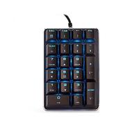Clavier numérique mécanique avec interrupteur bleu et rétroéclairage bleu Clavier de jeu à 21 touches Clavier portable pour comptage Extension de clavier pour ordinateur portable et bureau
