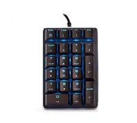 Clavier numérique mécanique avec interrupteur rouge et rétroéclairage bleu Clavier de jeu à 21 touches Clavier portable pour comptage Extension de clavier pour ordinateur portable et bureau