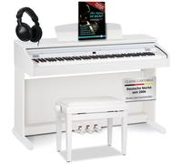 Clavier Numerique Piano Digital 88 Touches 14 Sons Midi Banc Casques Blanc Mat