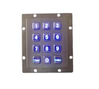Clavier numérique rétroéclairé à 12 Touches avec 2 de Fonction, Bouton clé Lumineux Bleu, Clavier USB en métal for distributeurs automatiques/Machines Jeux(USB Interface,Clear and Enter)