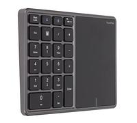 Clavier Numérique sans Fil, 2 en 1 22 Touches 2.4G Pavé Tactile Bluetooth 4.2 Pavé Numérique, Clavier de Comptabilité Financière de Charge de Type C 500 MAh, pour Ordinateur Portable,(Gris fer)