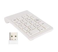 Clavier Numérique sans Fil, Mini USB C Portable 2,4 GHz Pavé Numérique 18 Touches Extensions de Clavier de Comptabilité Financière pour Ordinateur Portable, PC, Bureau, Surface Pro(Blanc)