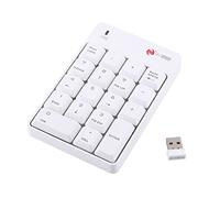 Clavier numérique USB sans Fil Zerone, Portable 2,4GHz, 18 Touches, pavé numérique pour Ordinateur Portable, Ordinateur de Bureau, Accessoires (Blanc)