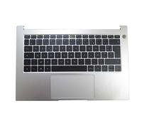Clavier PalmRest pour Ordinateur Portable pour Huawei MateBook D14 NOBELK-WAQ9AR Top Case Argent avec Clavier France FR Noir Rétroéclairé