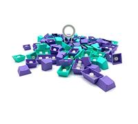 Clavier PBT - 104 touches - Double Shot Keycaps - Bleu violet - Puzzle bicolore OEM - Compatible avec les commutateurs Cherry MX et clavier de jeu standard (C2)