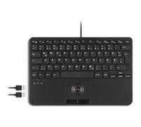 Perixx Clavier PERIBOARD-526 H – QWERTZ (Allemand), USB, hub et trackball, Noir
