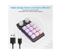 Clavier Personnalisé Volume Bouton Bouton Programmation Macro Gaming Hotswap Clavier Noir, 12 Touches 2 Bouton