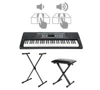 Clavier Piano Electrique 61 Touches à Frappe 300 Sound USB Set Support Banquette