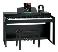 Classic Cantabile DP-230 Piano Numérique - 88 touches clavier à mécanique à marteaux - Clavier électronique avec USB, 128 polyphonie Synthetiseur - Set avec banc et casque - Noir mat
