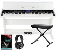 Clavier Piano Numerique Synthétiseur 88 Touches 360 Sons Banquette Casque Blanc