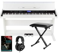 Clavier Piano Numerique Synthétiseur 88 Touches 360 Sons Banquette Casque Blanc