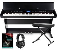 FunKey DP-88 II piano numérique noir set avec banquette de synthé, casque, méthode d'apprentissage