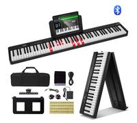 VEVOR Clavier Piano Pliable Numérique 88 Touches Portable Bluetooth MIDI Noir