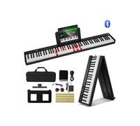 VEVOR Clavier piano pliable numérique 88 touches Bluetooth MIDI portable Noir