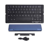 Clavier Pliable, Alliage en Aluminium Silencieux 58 Clavier Rechargeable Portable vec Stand Magnétique pour Gagner, HMS (Grey) (Blue)