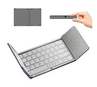 Clavier Pliable, Clavier Portable à 3 Volets avec Pavé Tactile Et Mode Pavé Numérique, Transmission sans Fil ≤10m pour Tablette Et Ordinateur Portable Android, Windows, iOS White