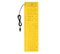 Clavier Pliable en Silicone, 108 Touches, étanche, Saisie Silencieuse, pour étudiants Professionnels, Filaire USB (Yellow)