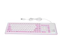 Clavier pliable en silicone, clavier roulable étanche filaire USB avec 103 touches, conception silencieuse et sans bruit pour PC et ordinateur portable, clavier portable lavable po (Violette)