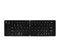 Clavier pliable sans fil Bluetooth portable, touches silencieuses, compatible avec plusieurs systèmes, rechargeable, convient aussi bien aux téléphones portables qu'aux tablettes (Noir)
