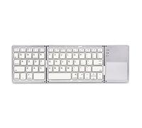 Clavier Pliable sans Fil, Clavier Bluetooth à économie d'énergie Mince et Compact avec pavé Tactile, Ordinateur Portable 3 système Clavier Universel Portable Externe,White