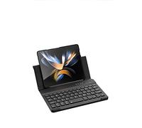 Clavier plié Couverture en Cuir pour Samsung Galaxy Z Fold 4 5G Case Bluetooth Mute Keyboard Wireless Folding Stand funda for fold4. (Noir)