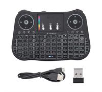 Clavier portable sans fil 2.4 ghz rétroéclairé, 7 couleurs, double Mode, anglais, touche, pavé tactile, télécommande, pour PC, Mobiles, TV